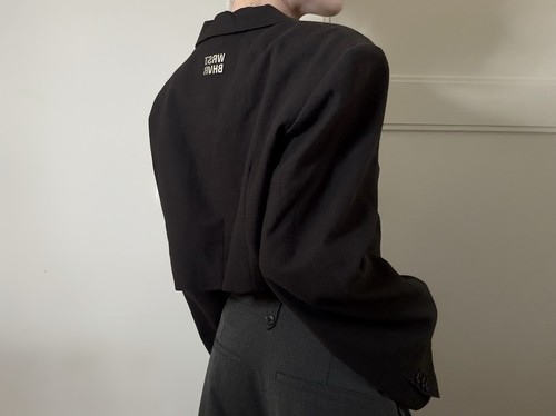 Wrstbhvr black cropped blazer - wrstbhvr,